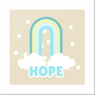 Rainbow Dream Pale Blue Retro Hope Style Posters and Art